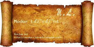 Modor Lóránt névjegykártya