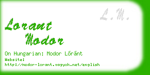 lorant modor business card